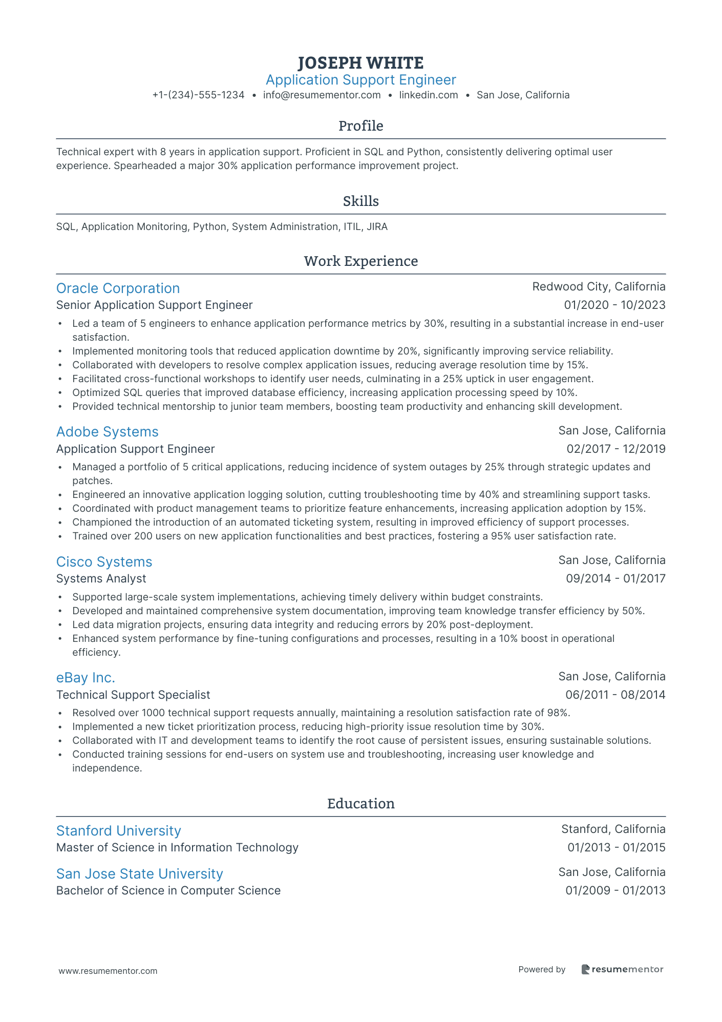 Support Engineer Resume Examples - Free to Edit ATS-Friendly PDF - 2025