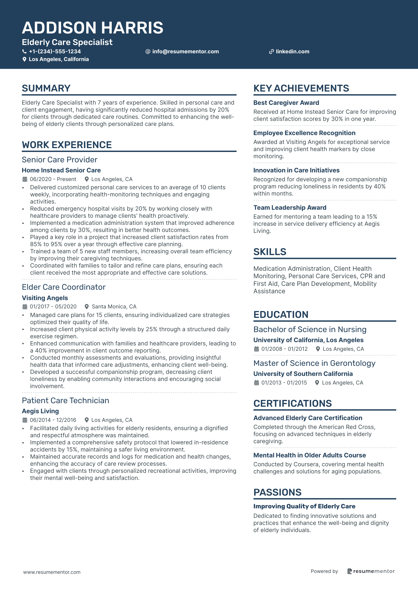 Caregiver Resume Examples - Free to Edit ATS-Friendly PDF - 2025