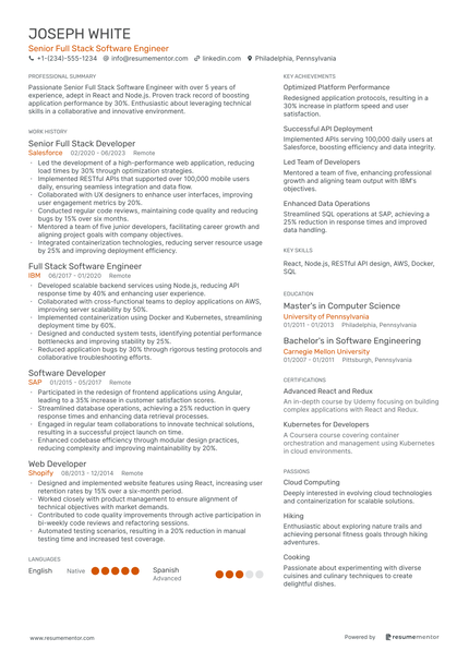 Senior Software Engineer Resume Example - Free to Edit ATS-Friendly PDF ...