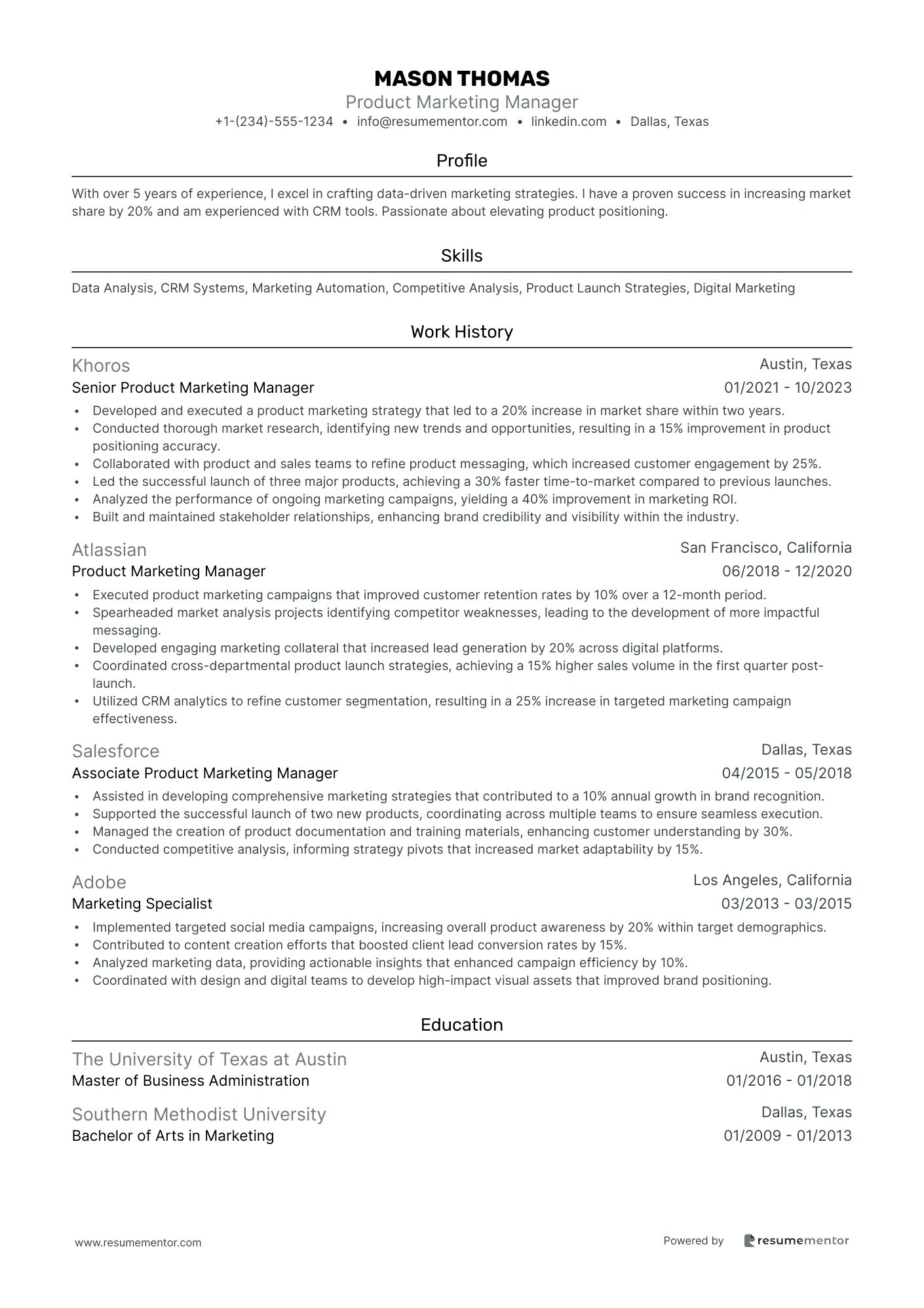 Marketing Manager Resume Examples & Writing Tips for 2025