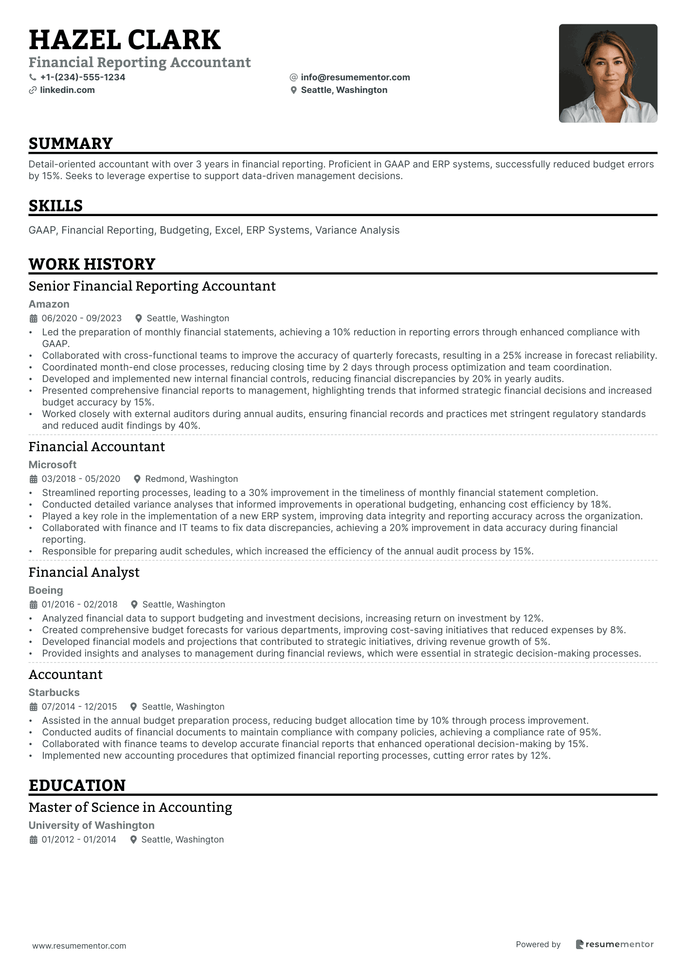 Staff Accountant Resume Example - Free to Edit ATS-Friendly PDF - 2025