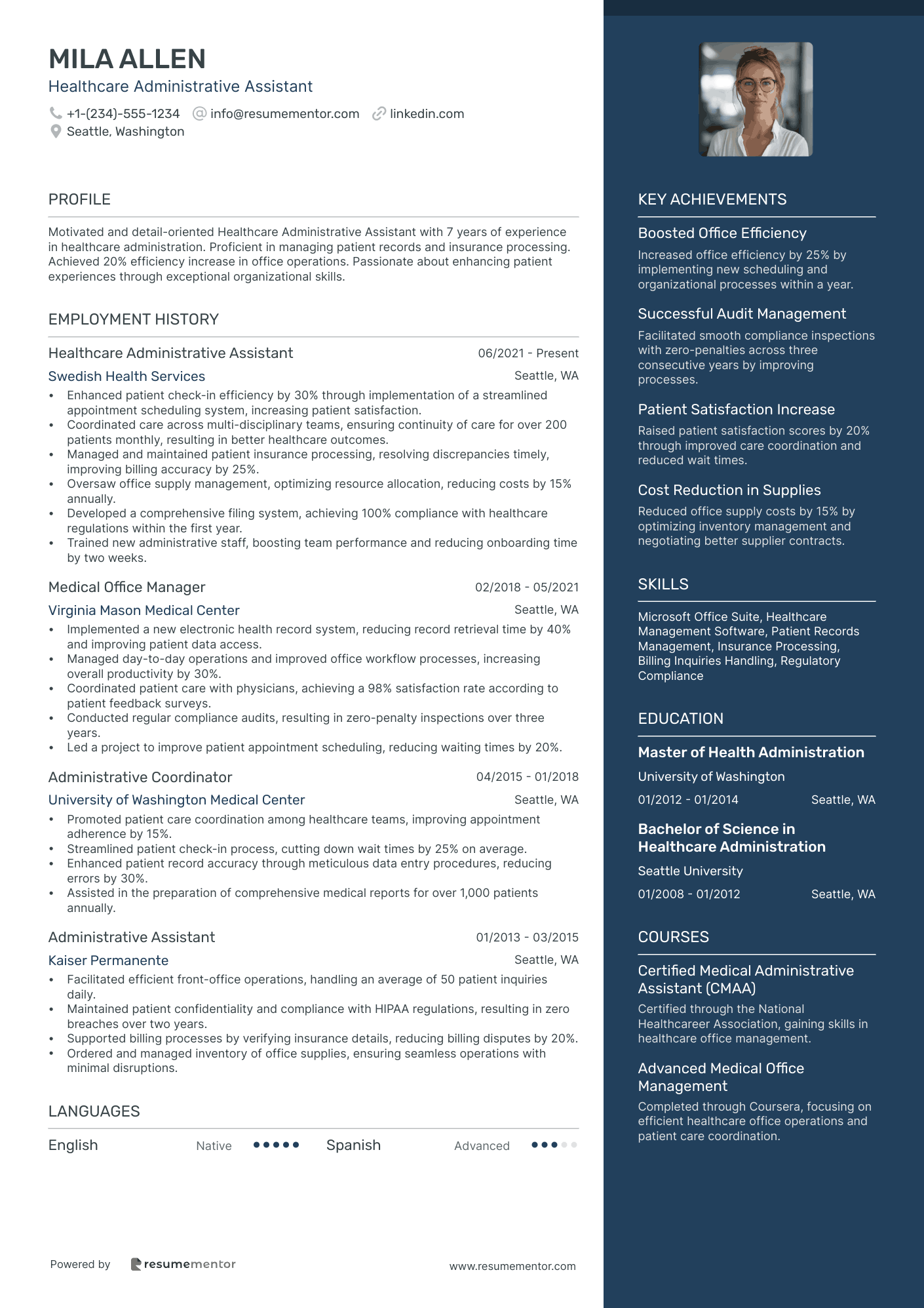 Administrative Assistant Resume Examples - Free to Edit ATS-Friendly ...