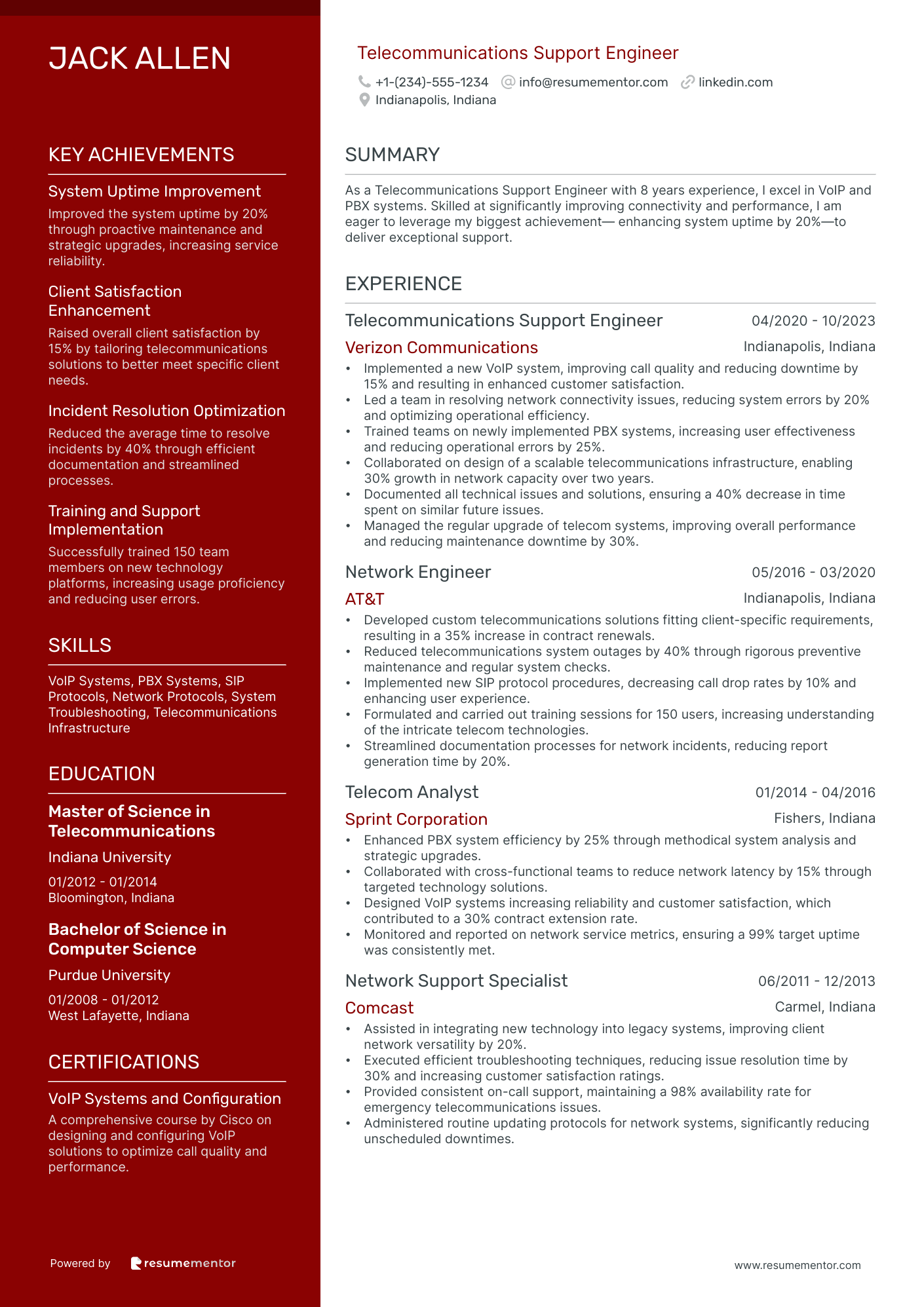 Support Engineer Resume Examples - Free to Edit ATS-Friendly PDF - 2025