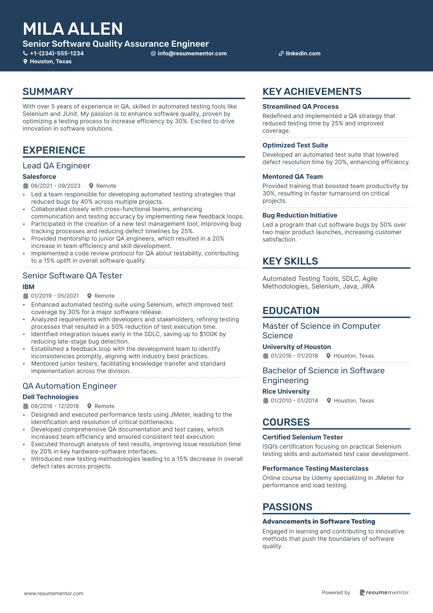 Senior Software Engineer Resume Example - Free to Edit ATS-Friendly PDF ...