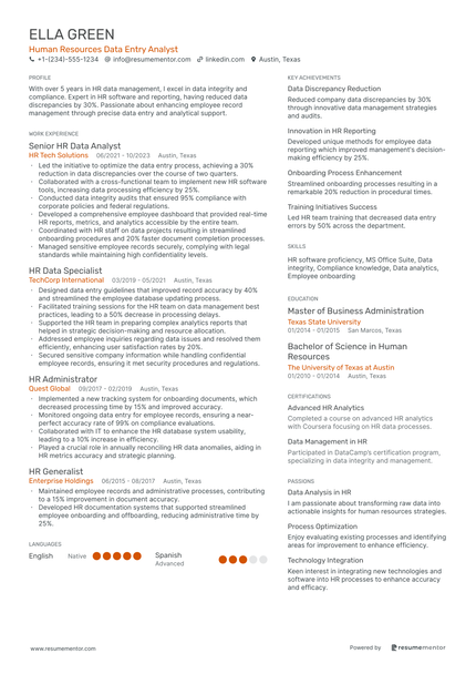 Data Entry Analyst Resume Example - Free to Edit ATS-Friendly PDF - 2025