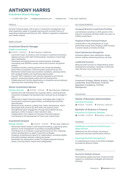 Branch Manager Resume Examples - Free to Edit ATS-Friendly PDF - 2025