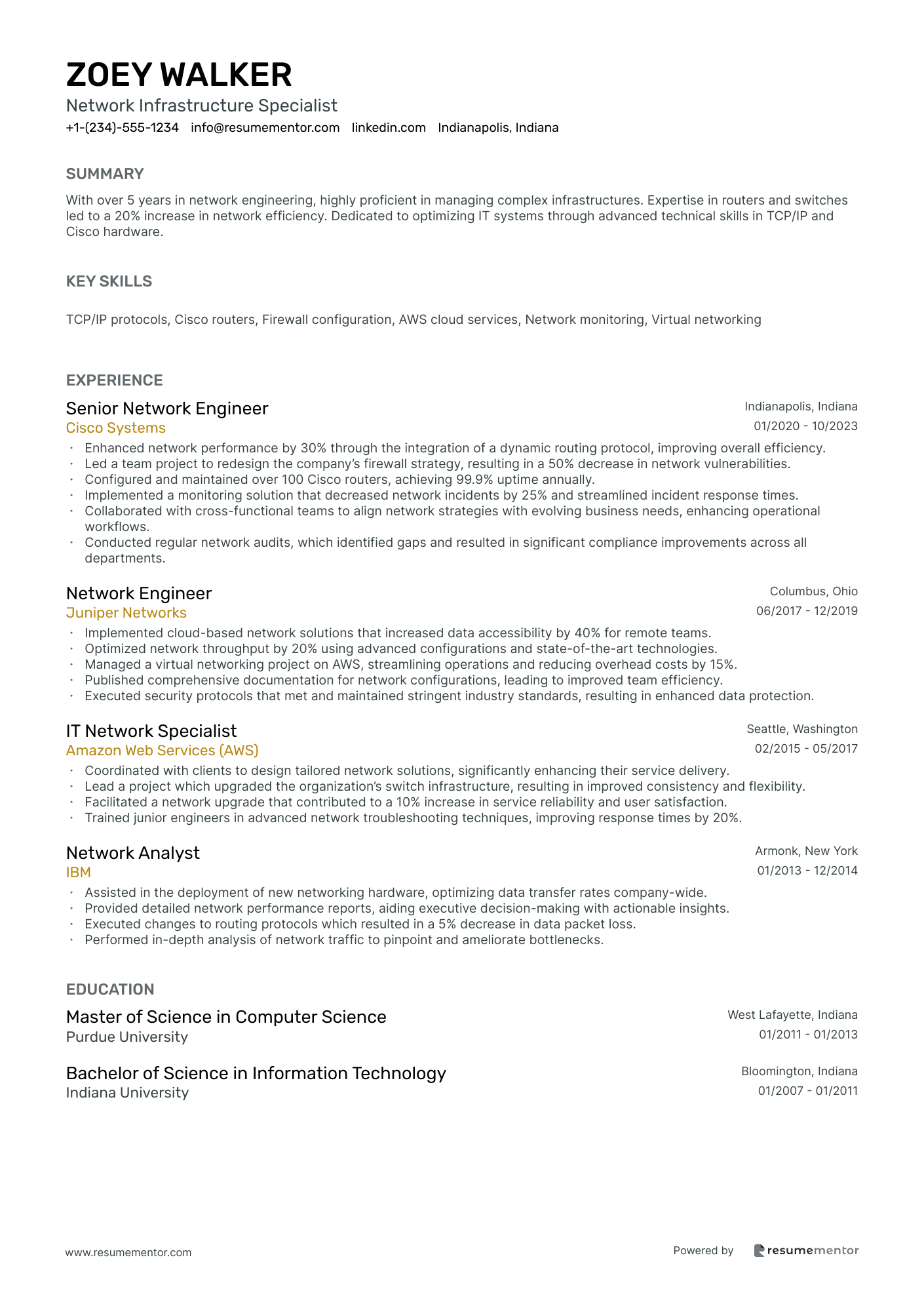 IT Professional Resume Example - Free to Edit ATS-Friendly PDF - 2025