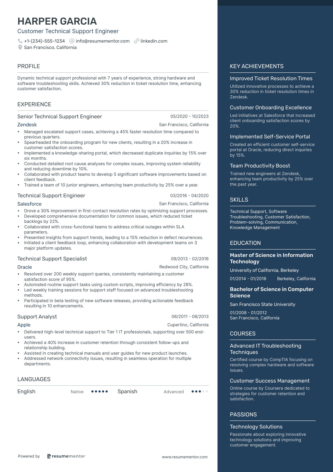 Support Engineer Resume Examples - Free to Edit ATS-Friendly PDF - 2025