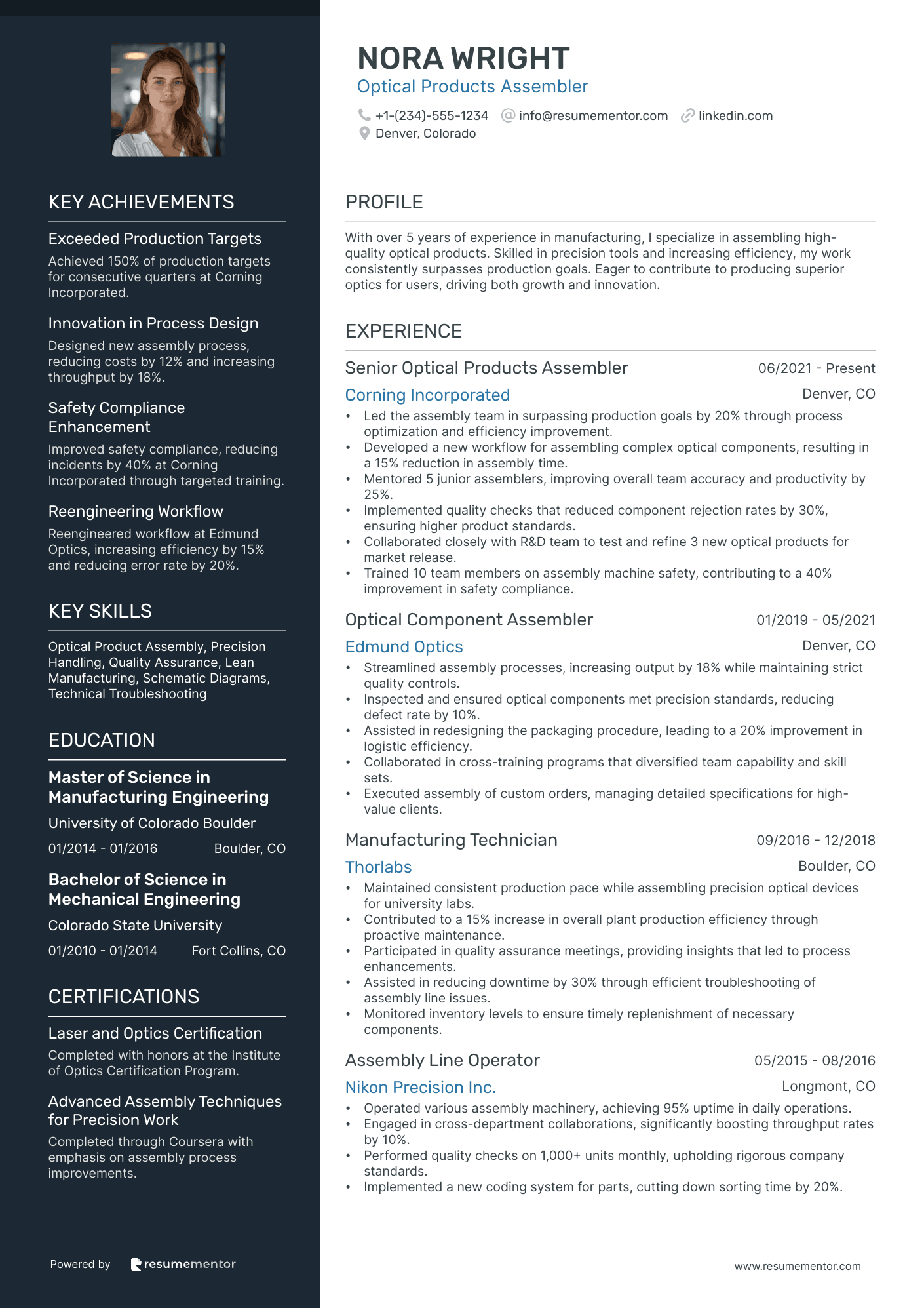 Ats Assembly Sample Assembler Resume Examples - Free to Edit ATS-Friendly PDF - 2025