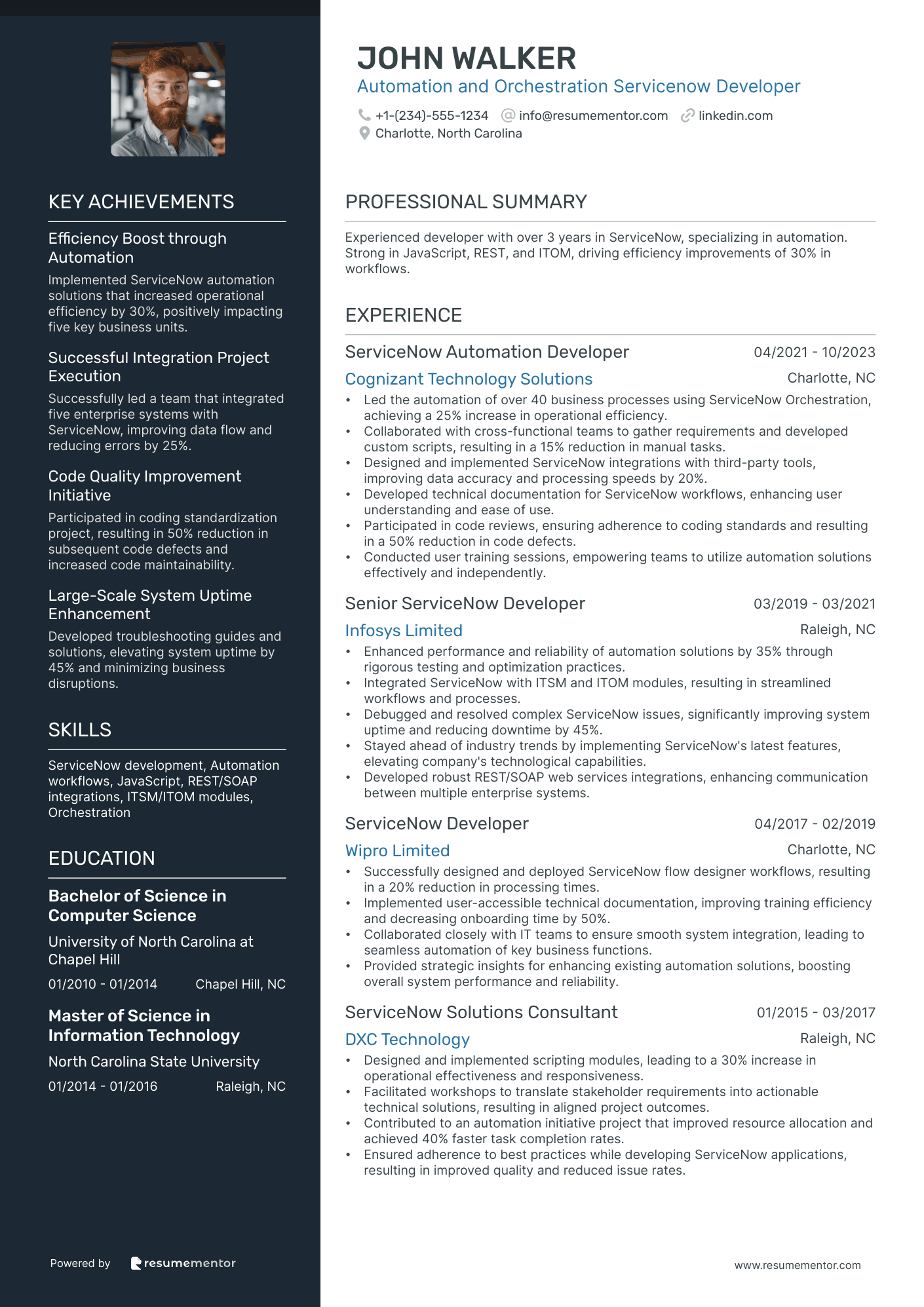 Servicenow Developer Resume Examples To Get You Hired in 2025