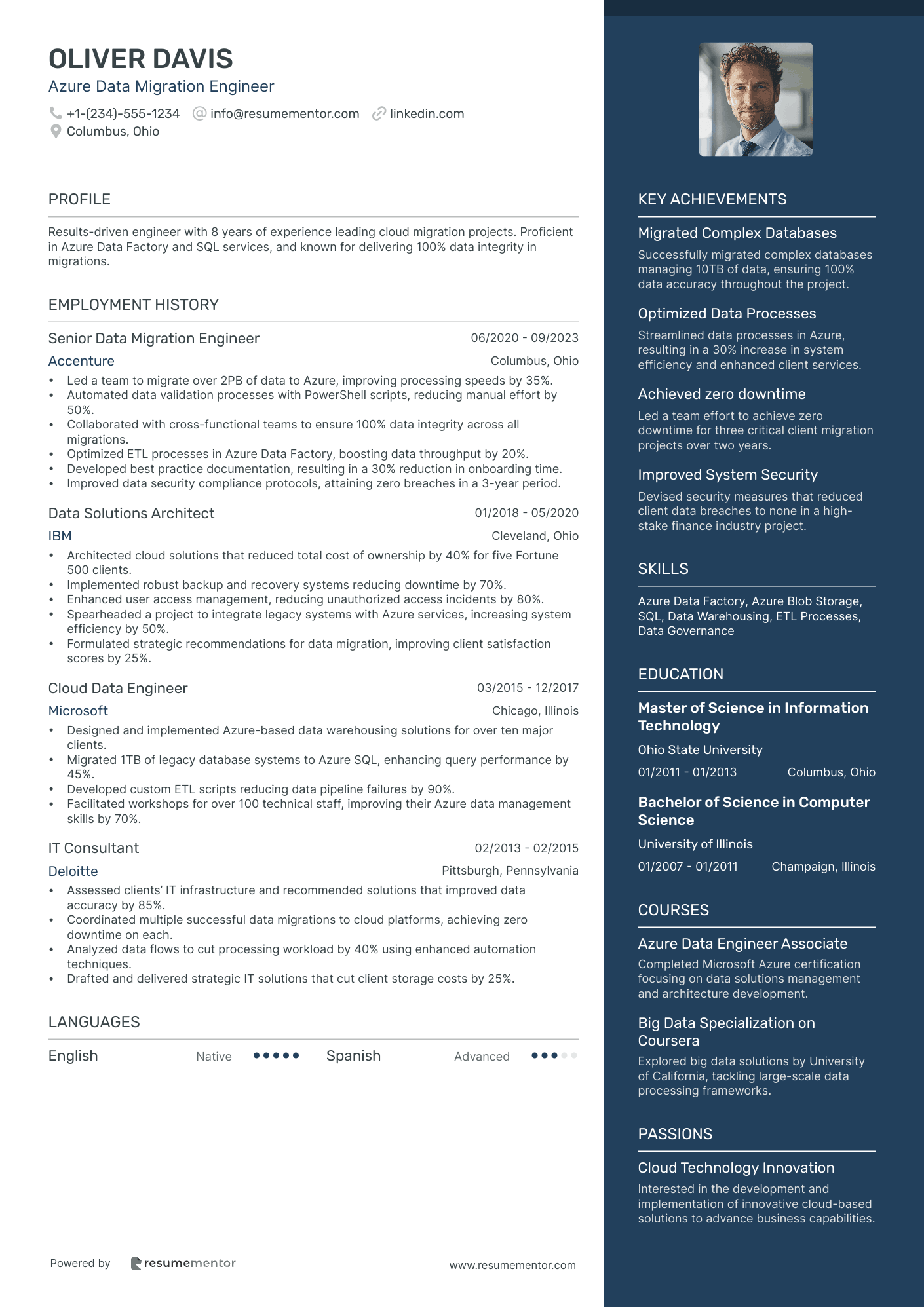 Azure Data Engineer Resume Example - Free to Edit ATS-Friendly PDF - 2025