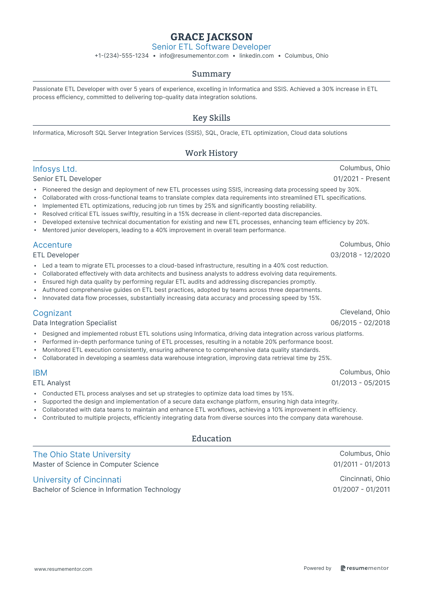 ETL Developer Resume Example - Free to Edit ATS-Friendly PDF - 2025