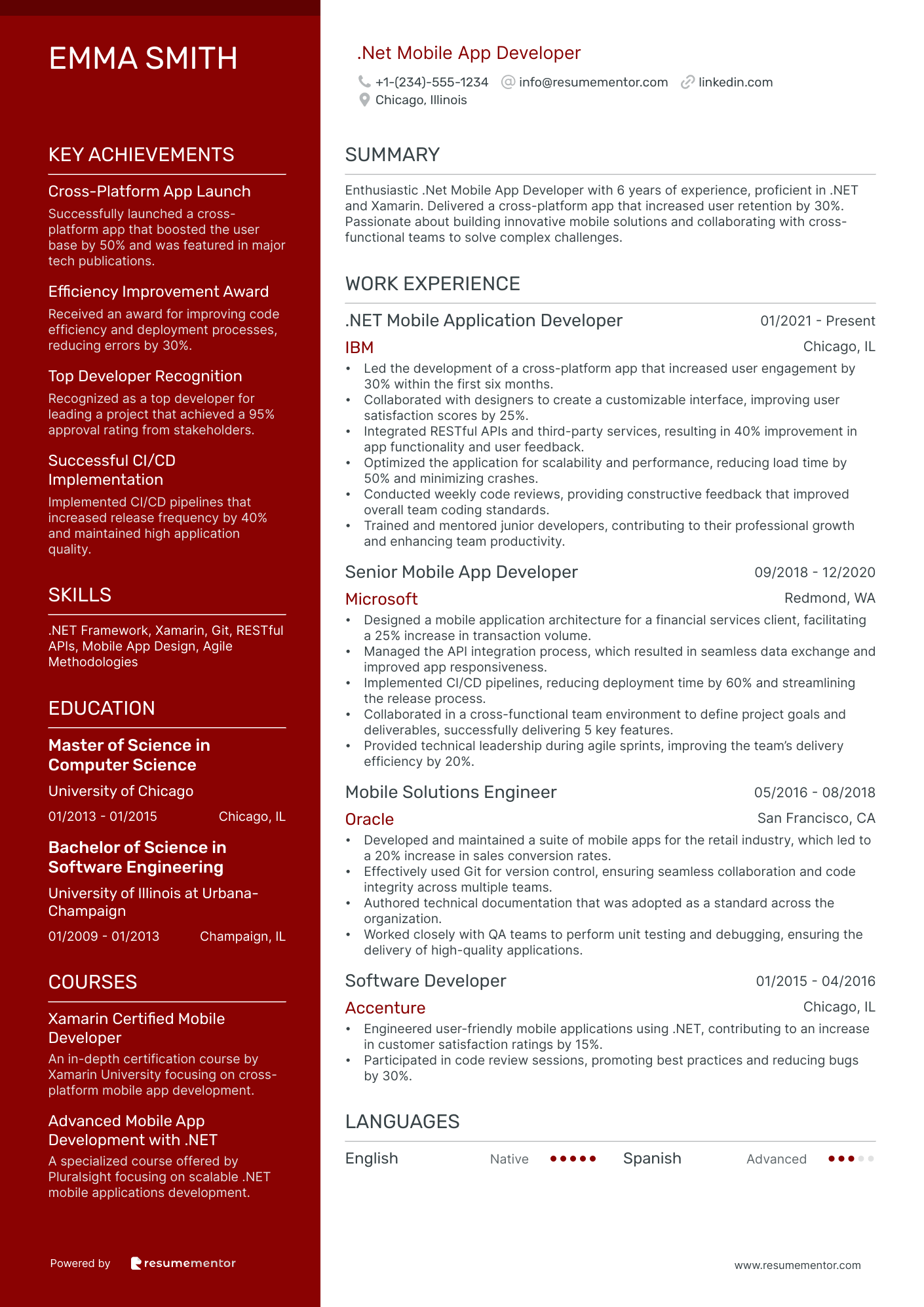 .Net Developer Resume Example - Free to Edit ATS-Friendly PDF - 2025