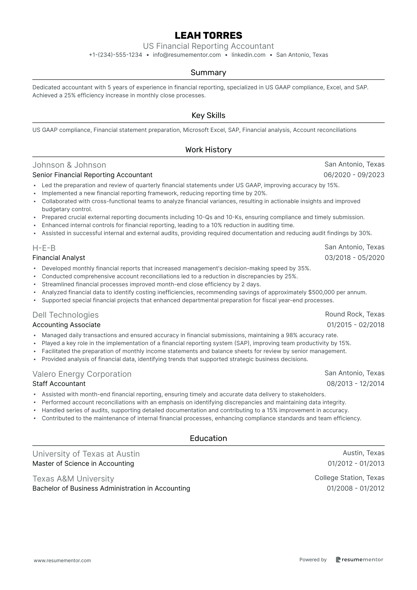 US Accountant Resume Example - Free to Edit ATS-Friendly PDF - 2025