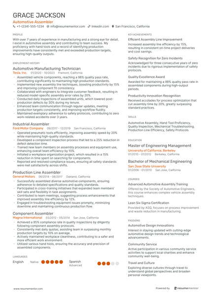Ats Assembly Sample Assembler Resume Examples - Free to Edit ATS-Friendly PDF - 2025