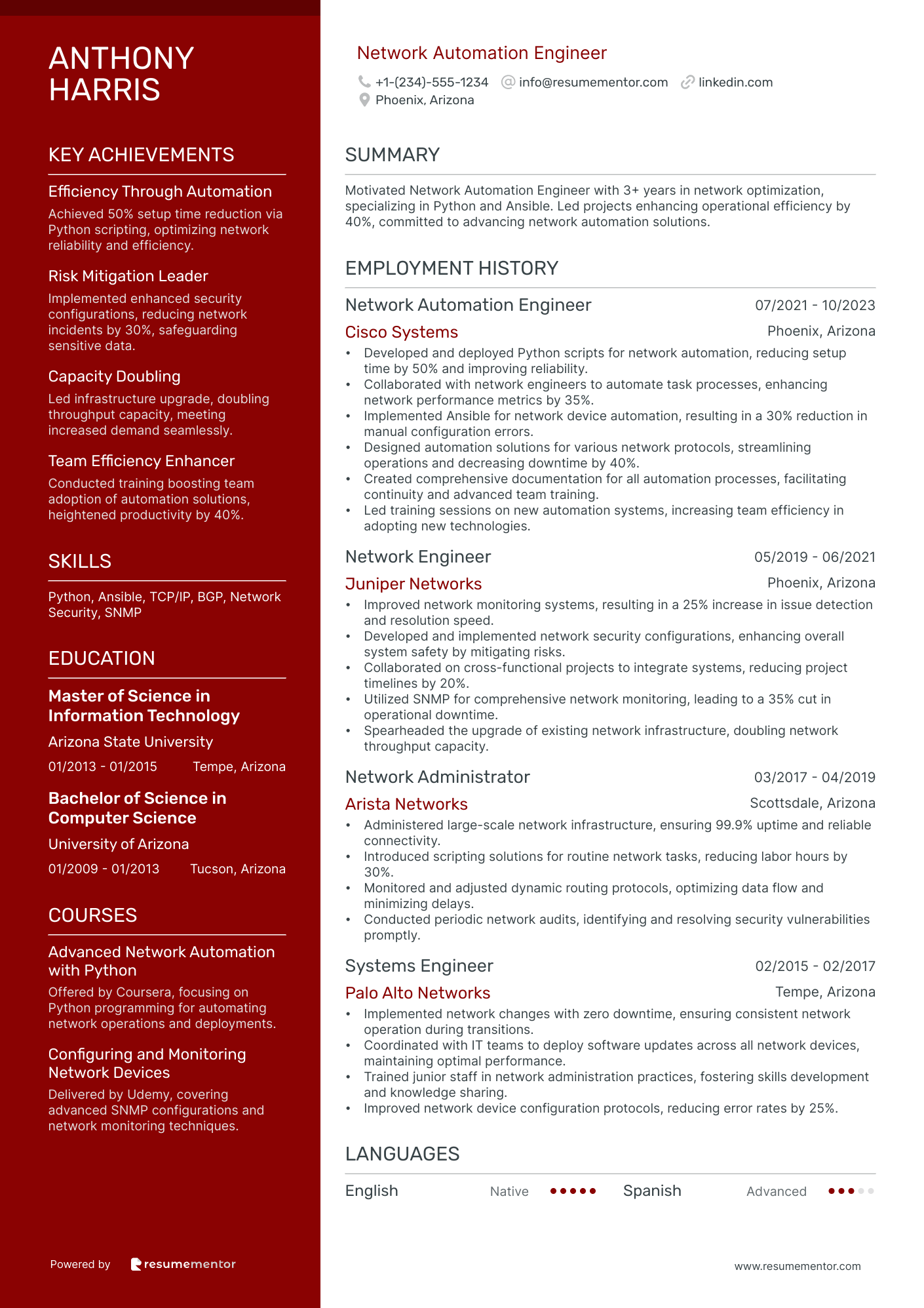 Automation Engineer Resume Example - Free to Edit ATS-Friendly PDF - 2025