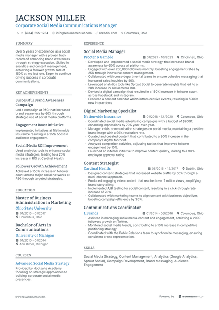 Social Media Manager Resume Examples & Writing Tips for 2025