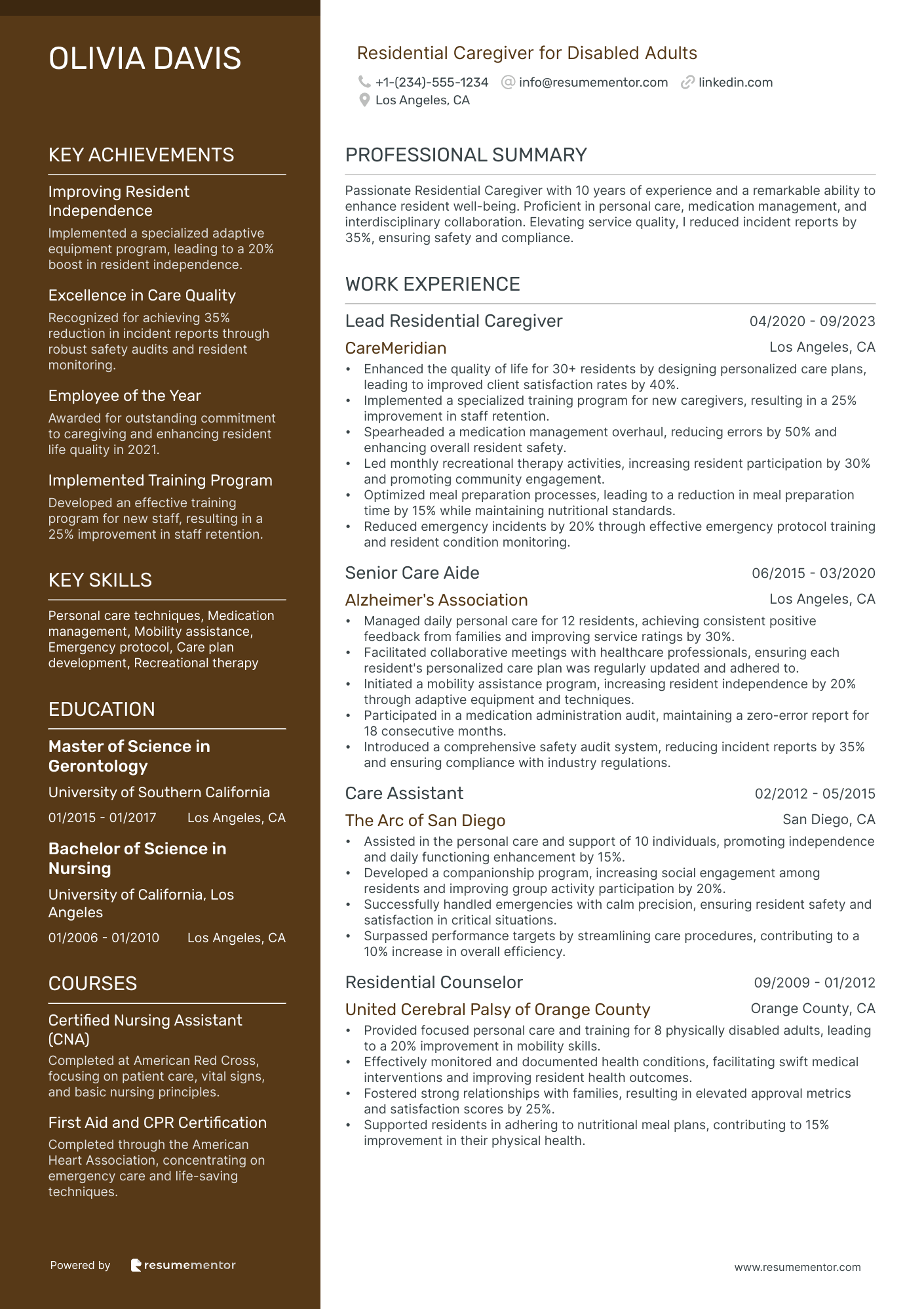 Caregiver Resume Examples - Free to Edit ATS-Friendly PDF - 2025