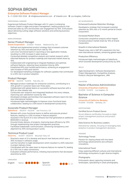 Software Product Manager Resume Example - Free to Edit ATS-Friendly PDF ...