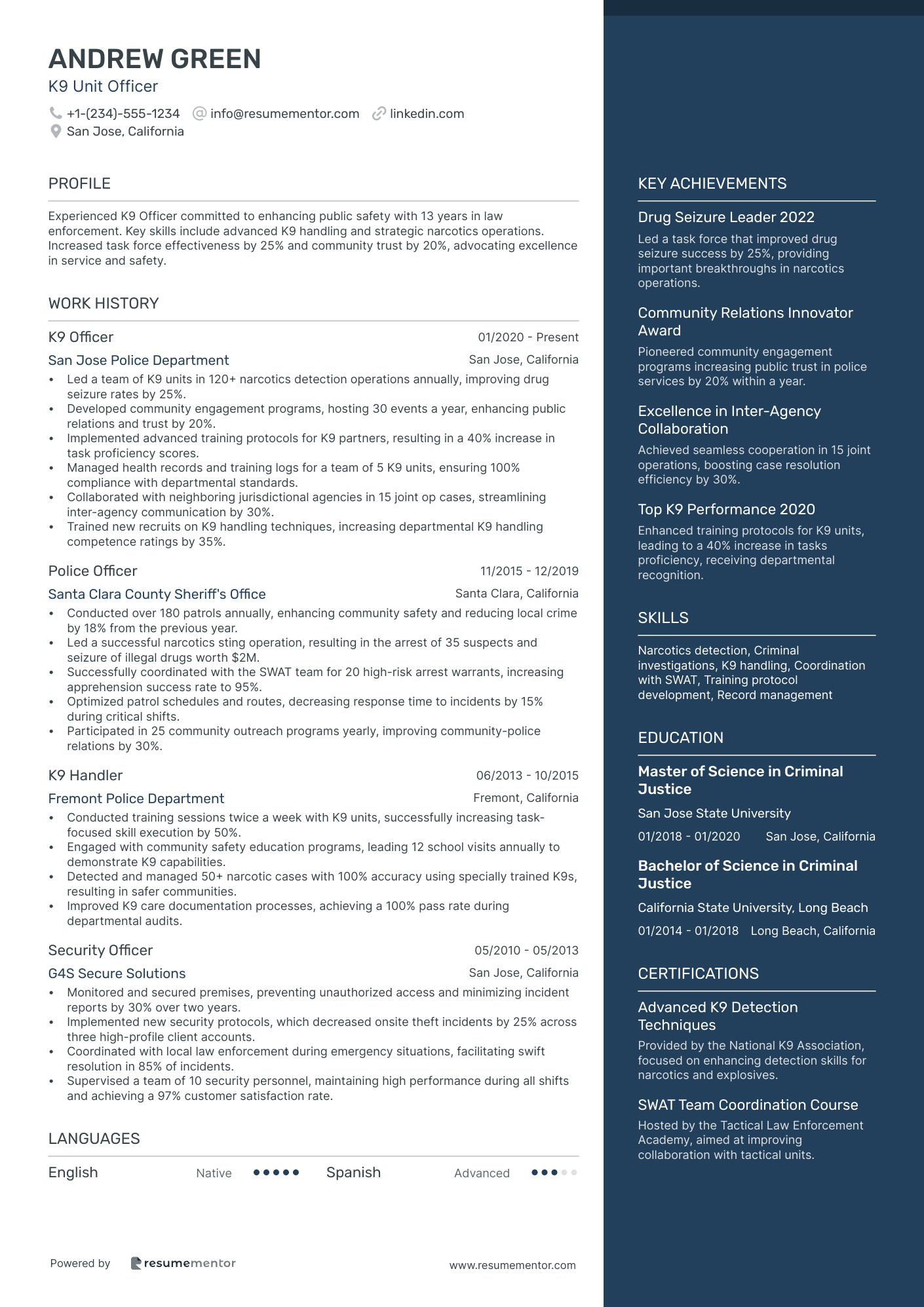 Code Officer Resume Examples Police Officer Resume Examples - Free to Edit ATS-Friendly PDF - 2025
