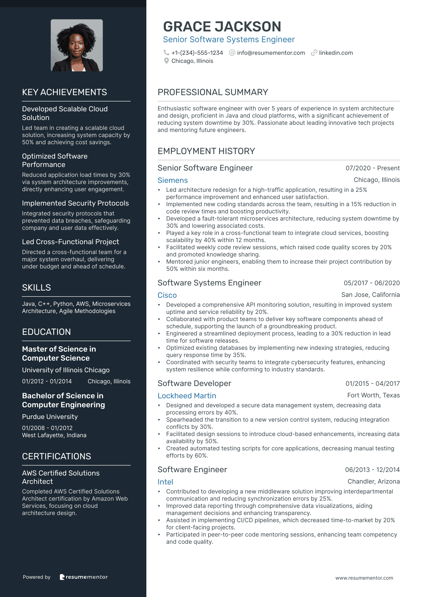 Senior Software Engineer Resume Example - Free to Edit ATS-Friendly PDF ...