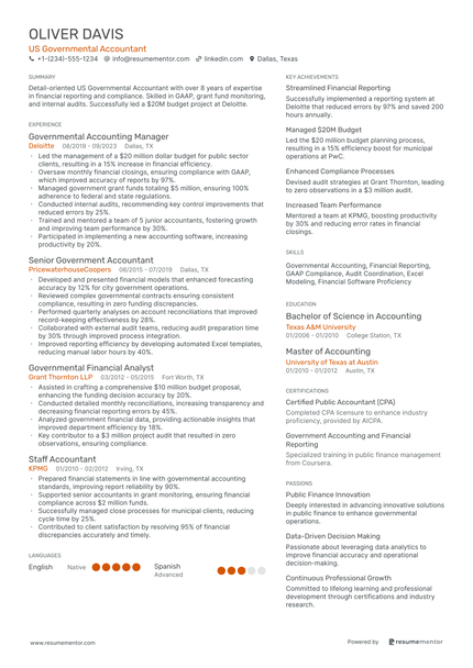 US Accountant Resume Example - Free to Edit ATS-Friendly PDF - 2025