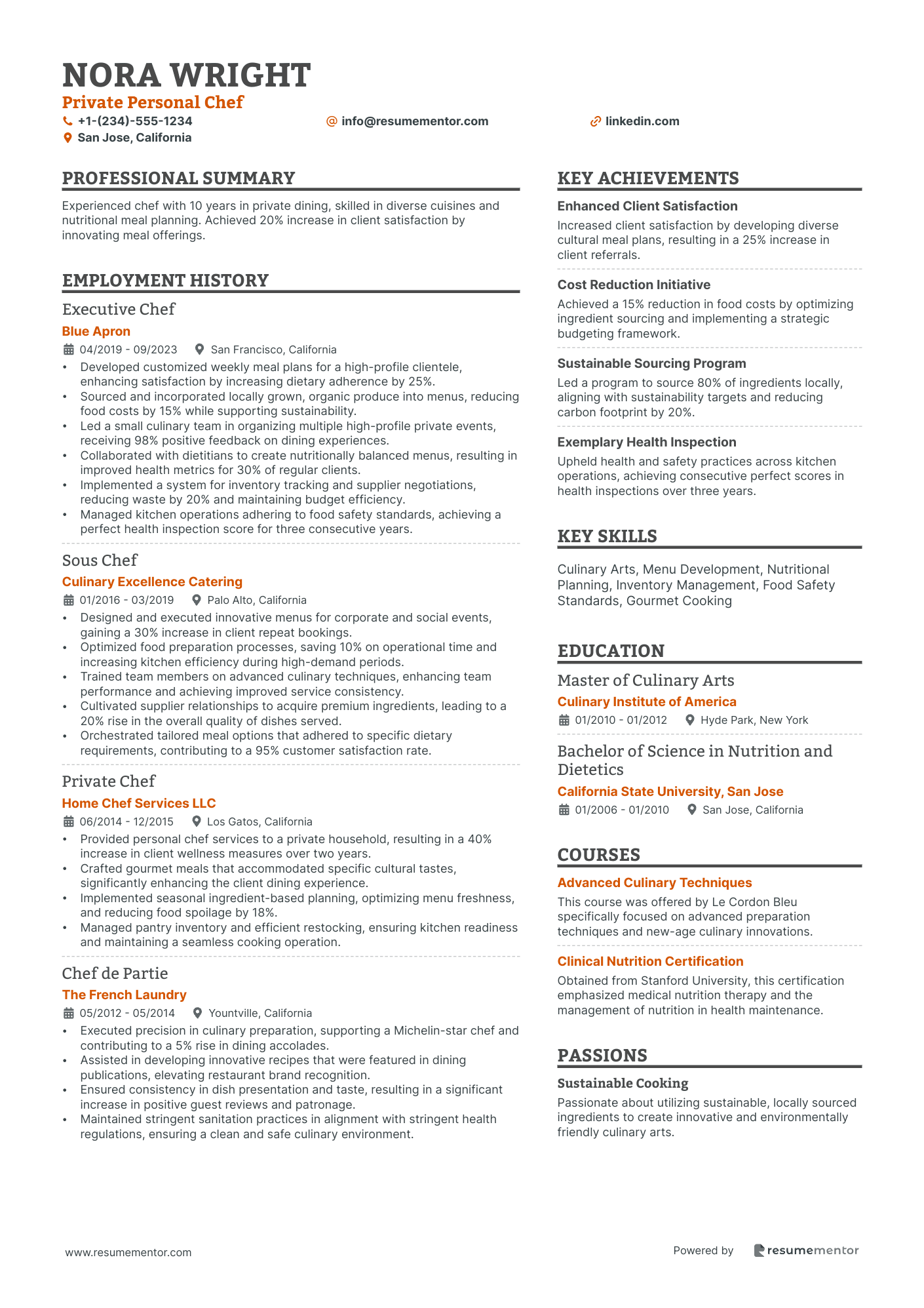 Chef Resume Examples - Free to Edit ATS-Friendly PDF - 2025
