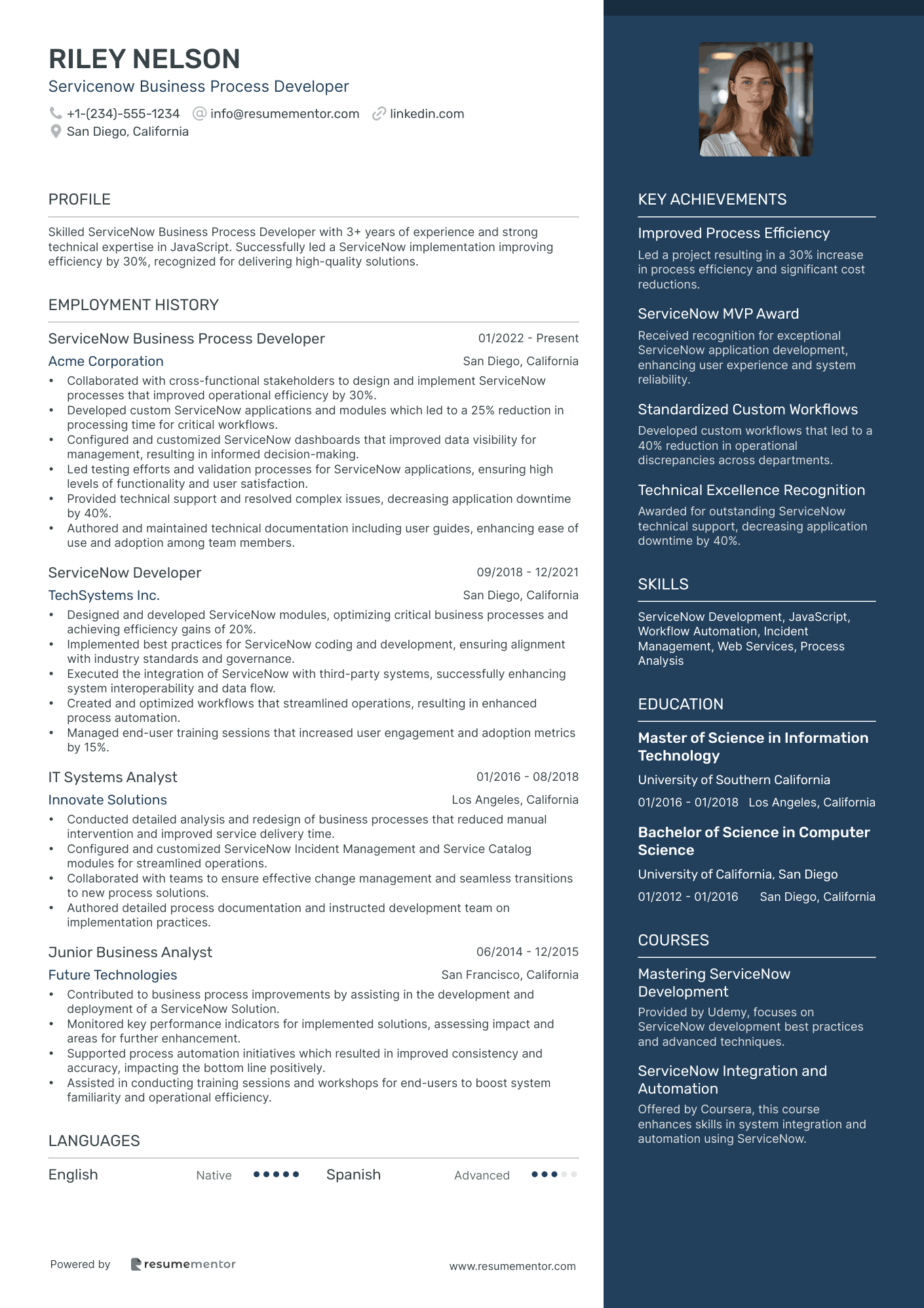 Servicenow Developer Resume Examples To Get You Hired in 2025