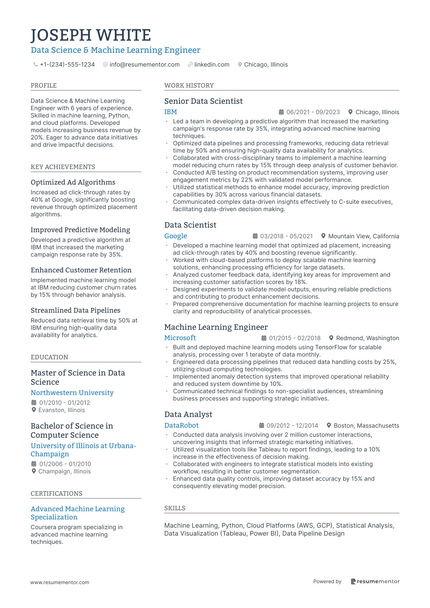 Machine Learning Engineer Resume Example - Free to Edit ATS-Friendly ...