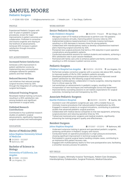 Surgeon Rpbio Example Surgeon Resume Example - Free to Edit ATS-Friendly PDF - 2025