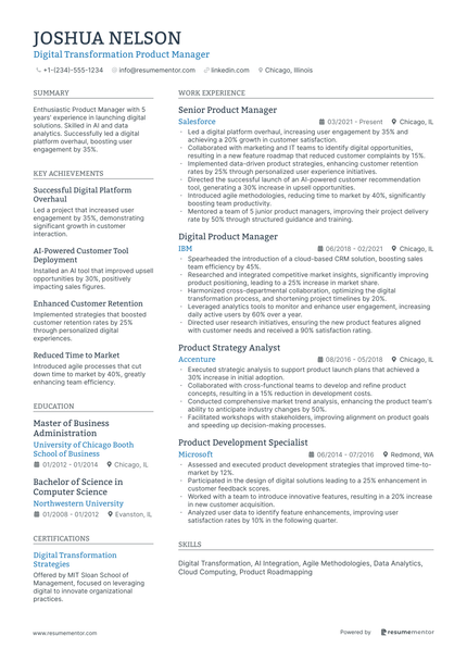Technical Product Manager Resume Example - Free to Edit ATS-Friendly ...