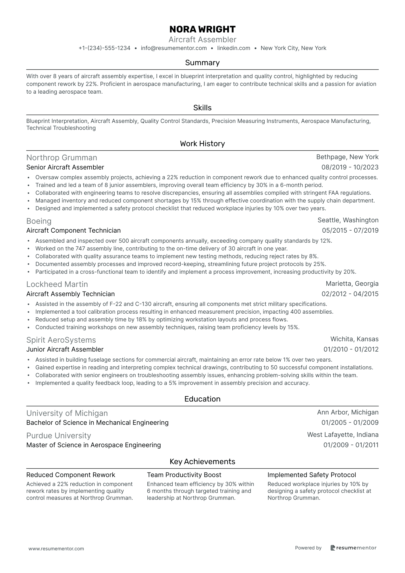 Ats Assembly Sample Assembler Resume Examples - Free to Edit ATS-Friendly PDF - 2025