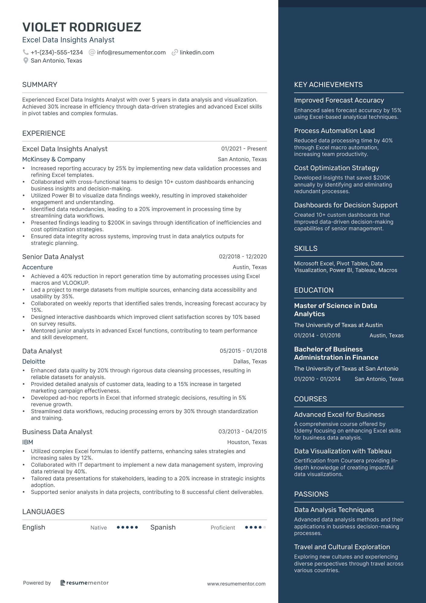 Excel Data Analyst Resume Example - Free to Edit ATS-Friendly PDF - 2025