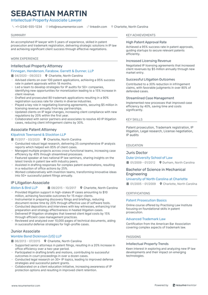Legal Associate Portfolio Example Associate Lawyer Resume Example - Free to Edit ATS-Friendly PDF - 2025
