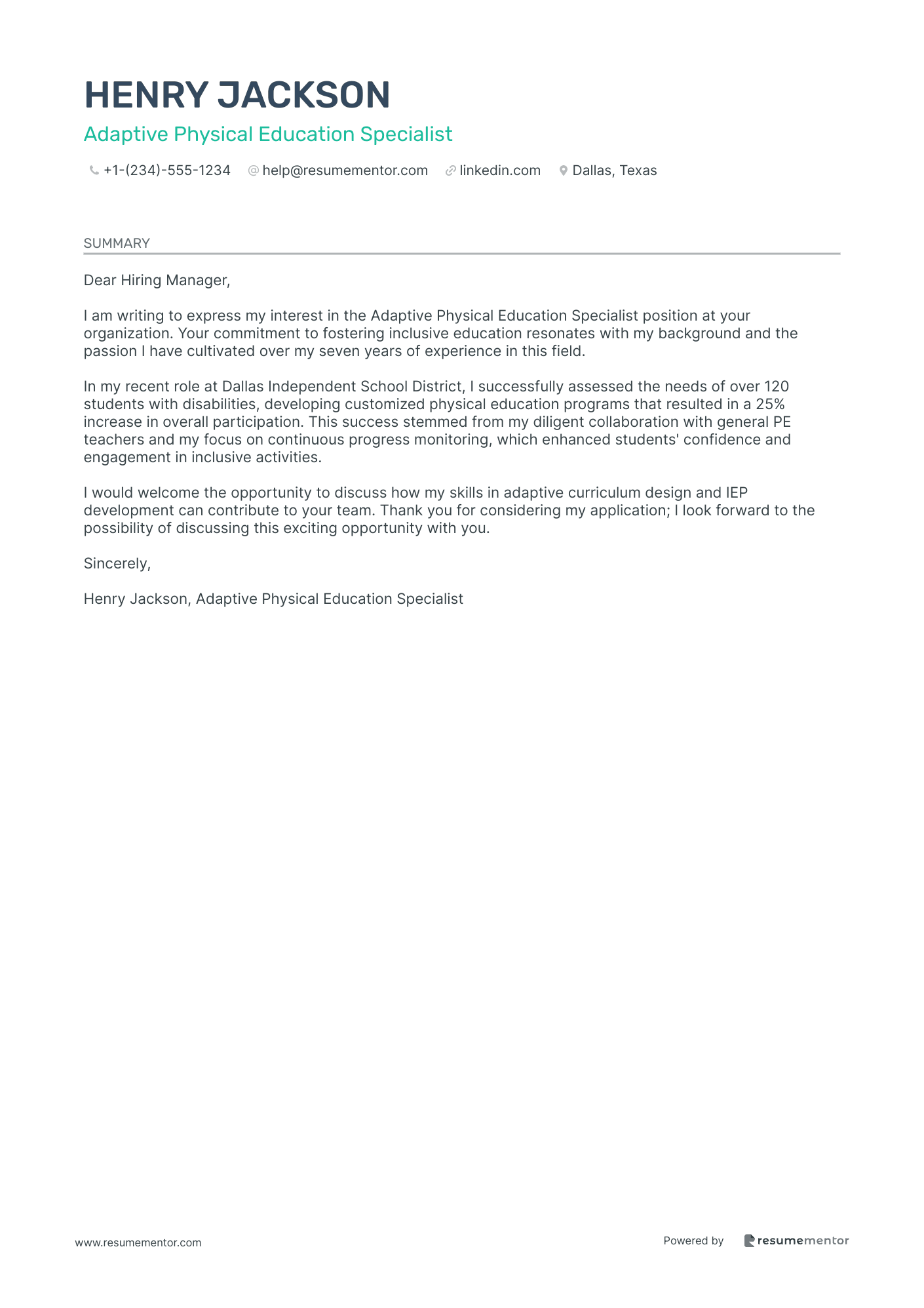 Adaptive Physical Education Specialist