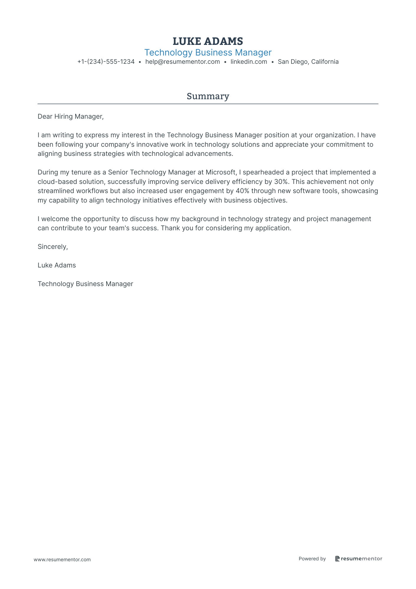 Technology Business Manager