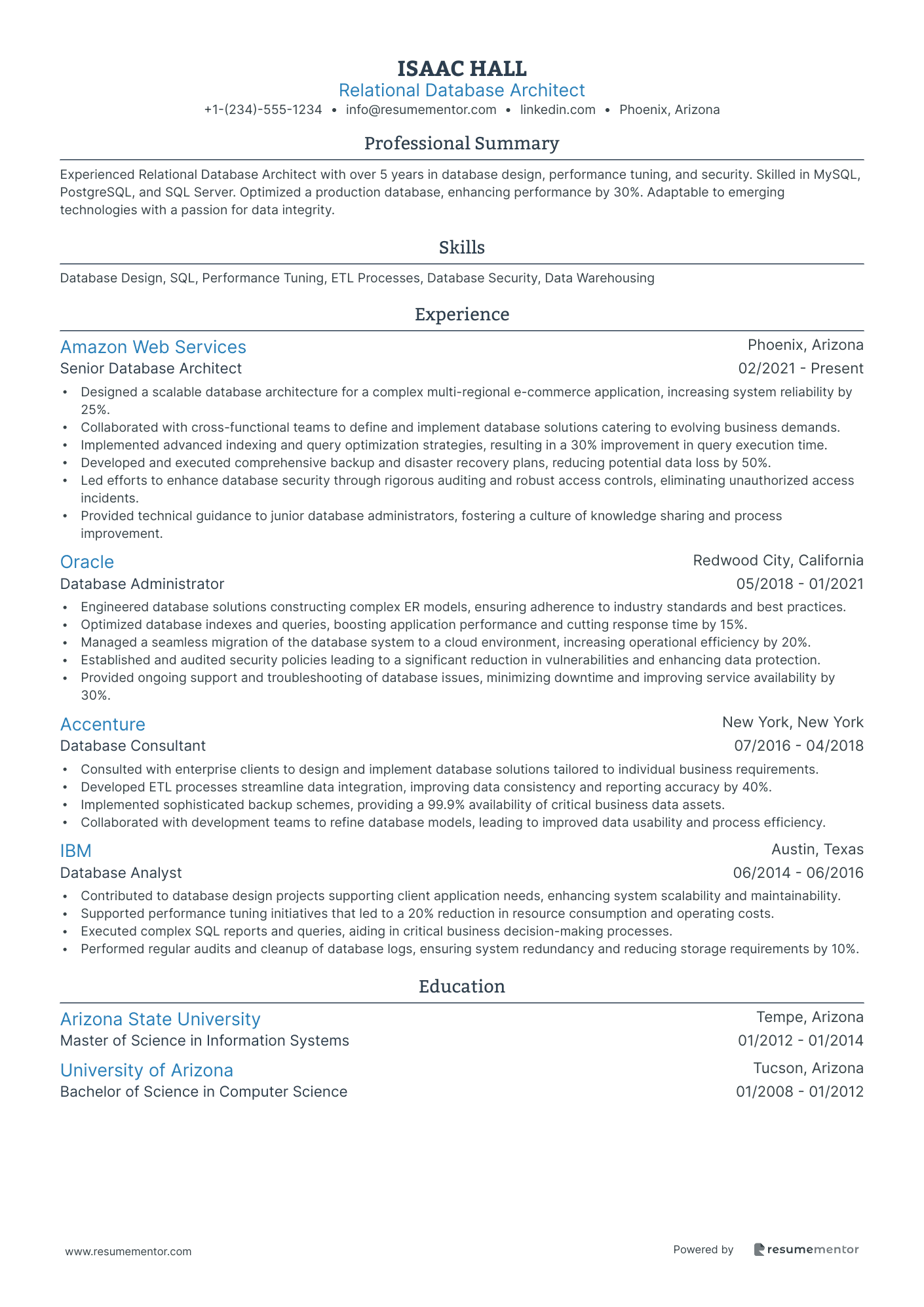 Relational Database Architect
