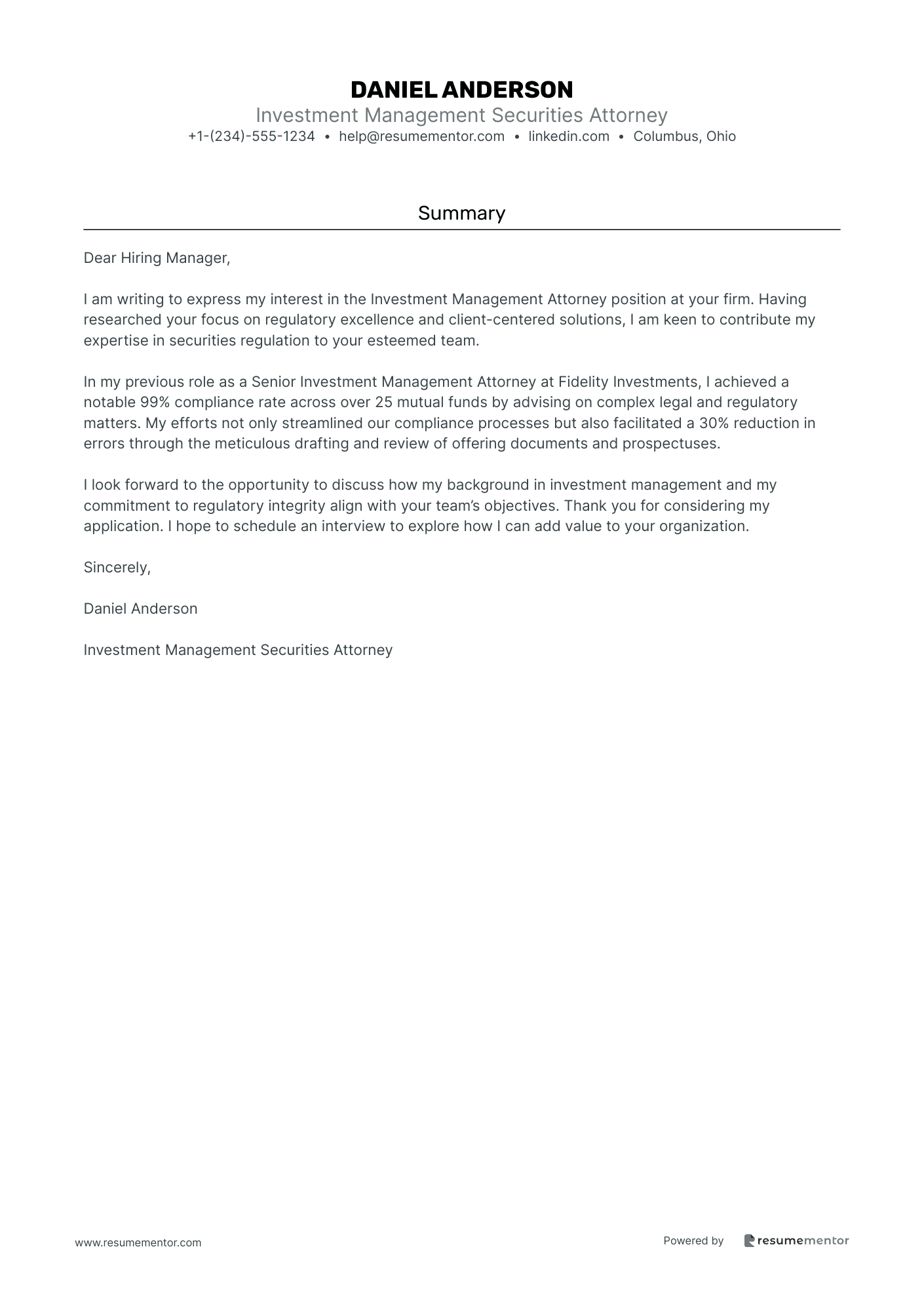 Investment Management Securities Attorney