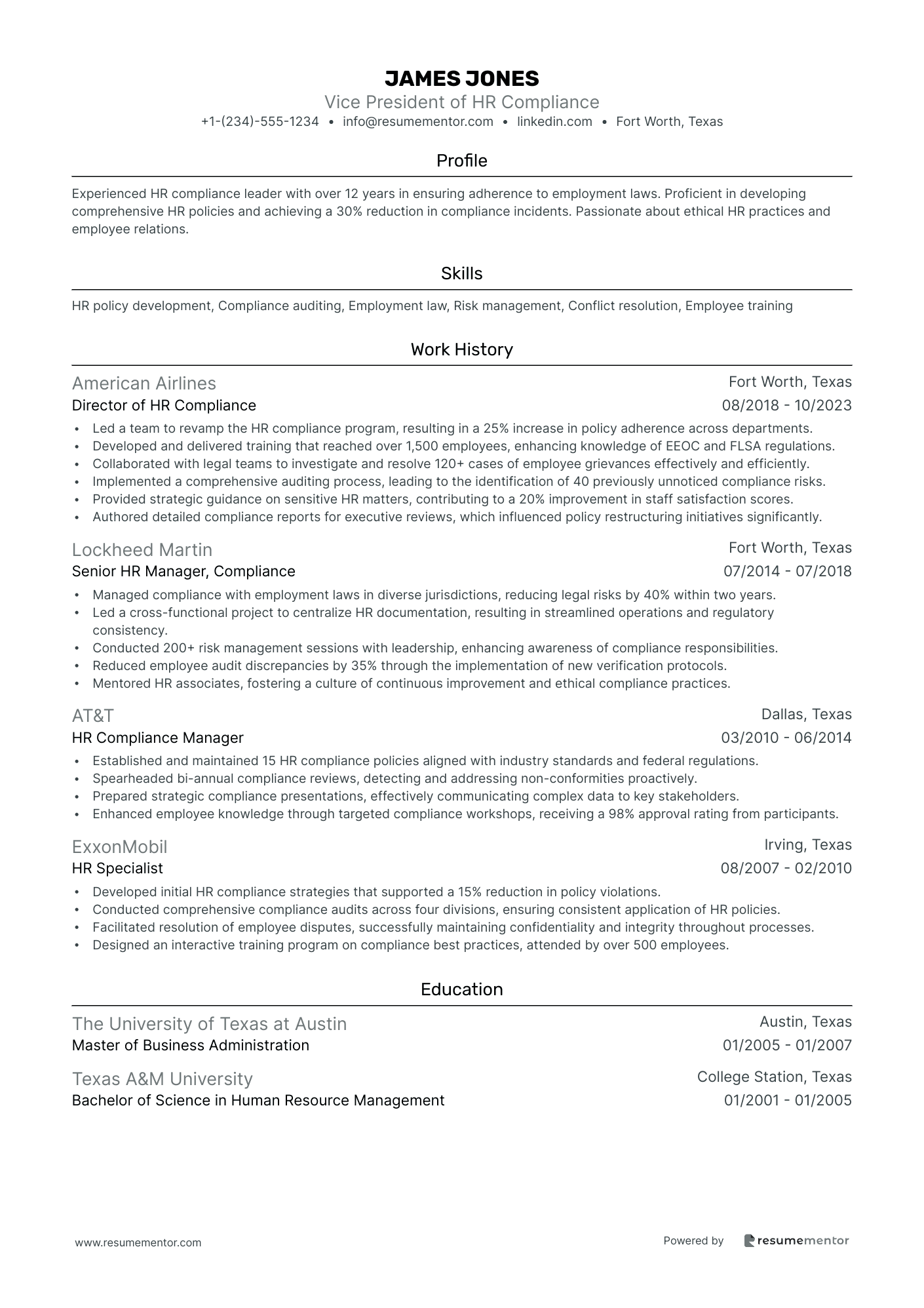 Vice President of HR Compliance
