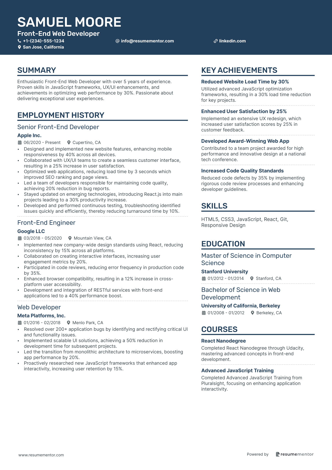 Front End Web Developer