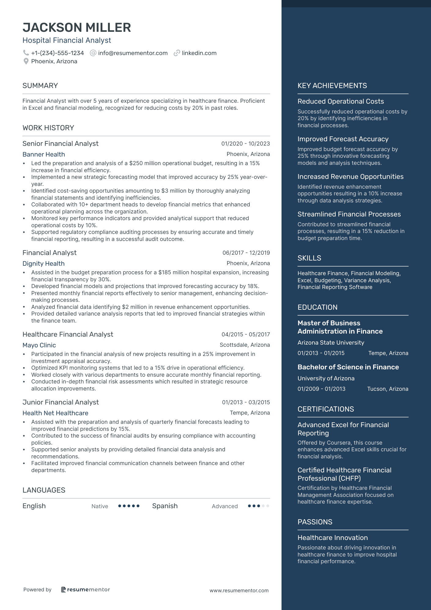 Hospital Financial Analyst