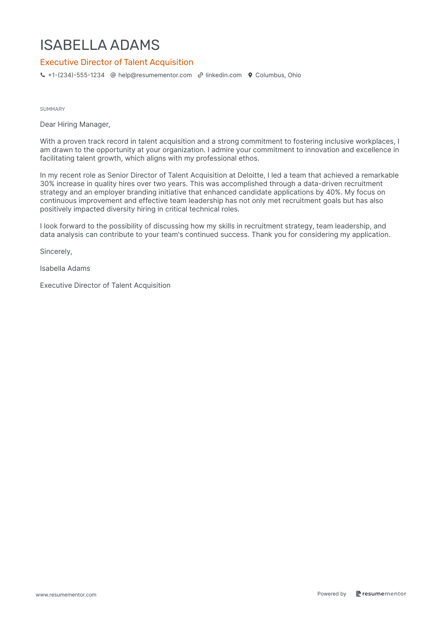 Executive Director of Talent Acquisition