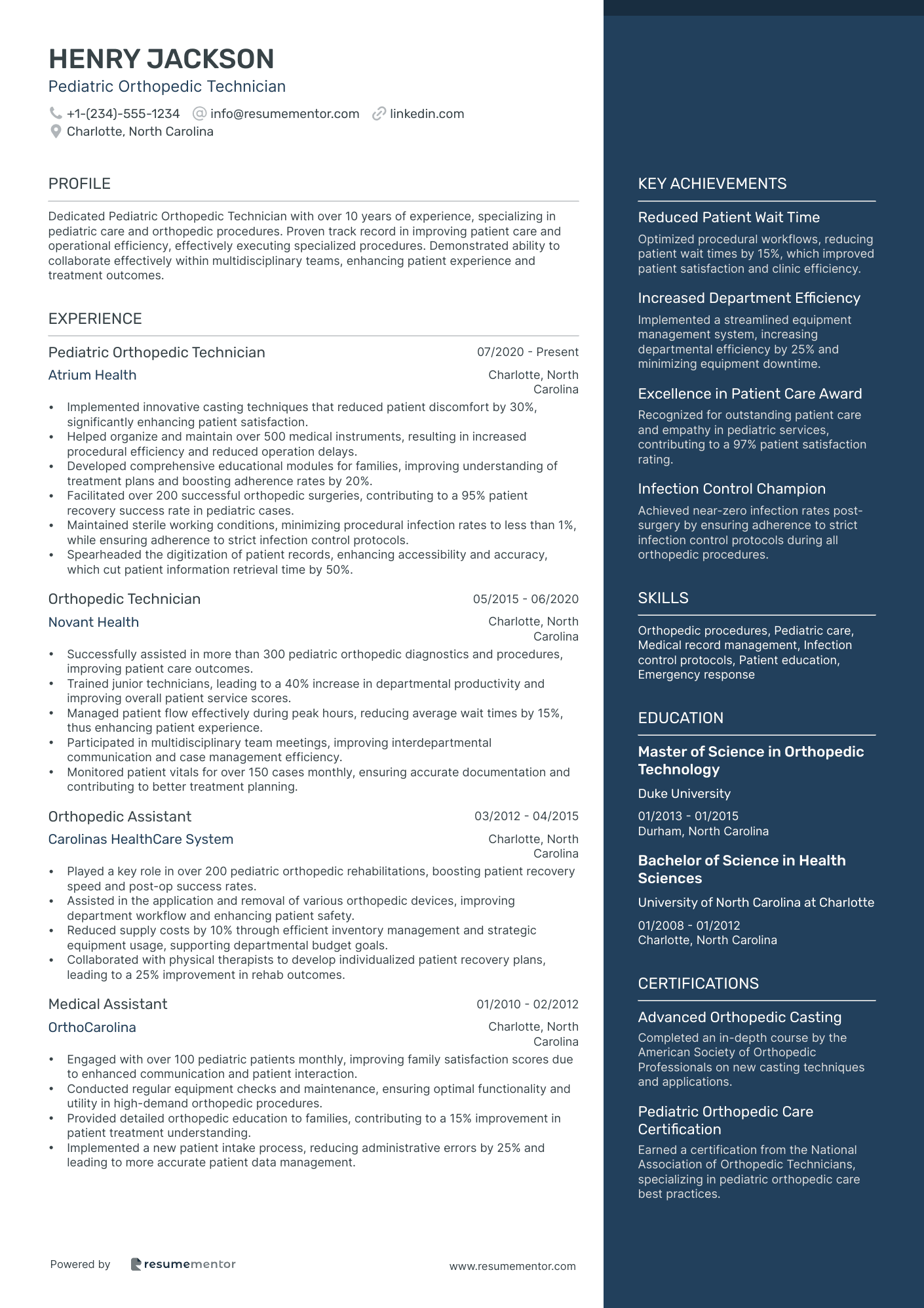 Pediatric Orthopedic Technician