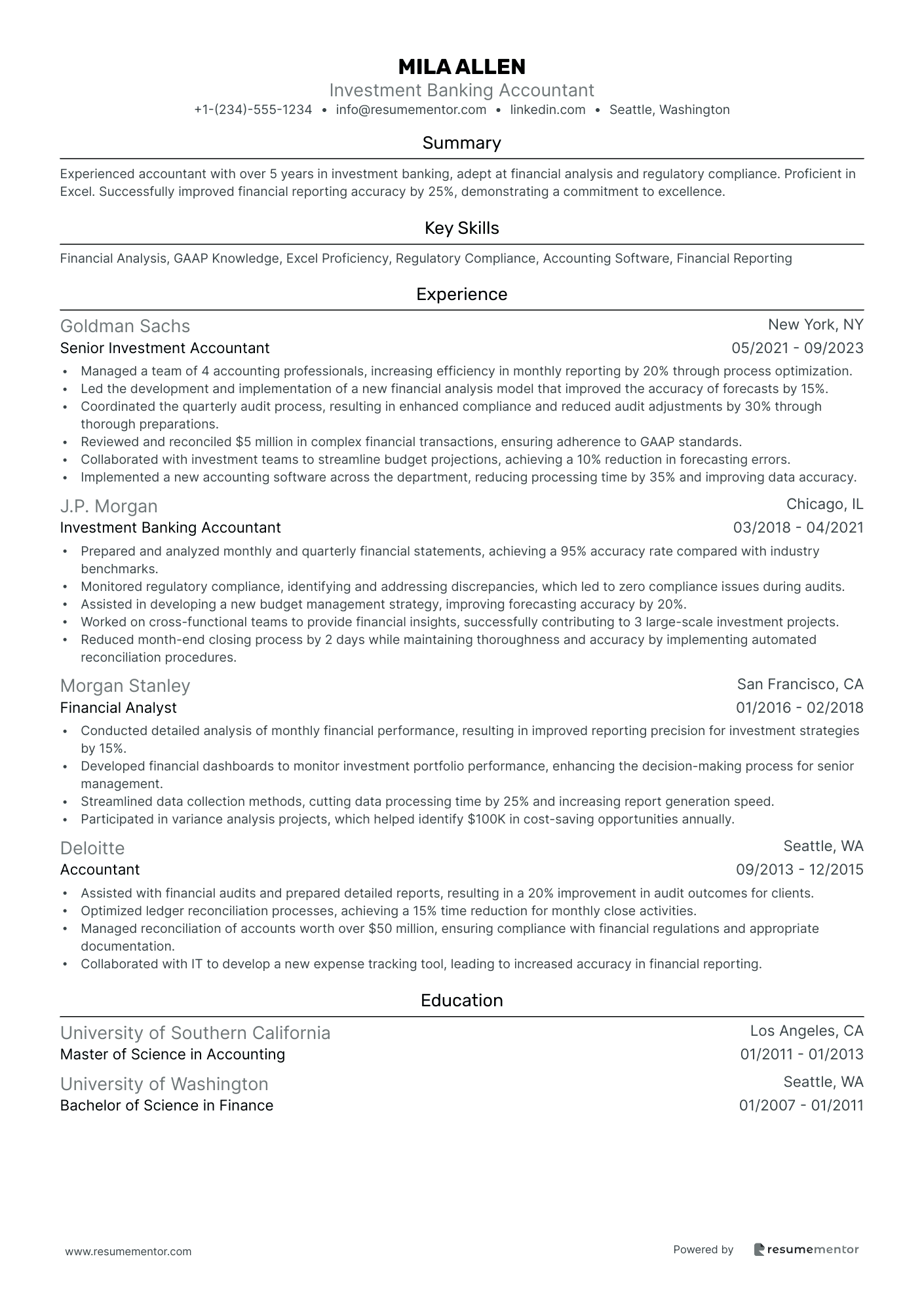 Investment Banking Accountant