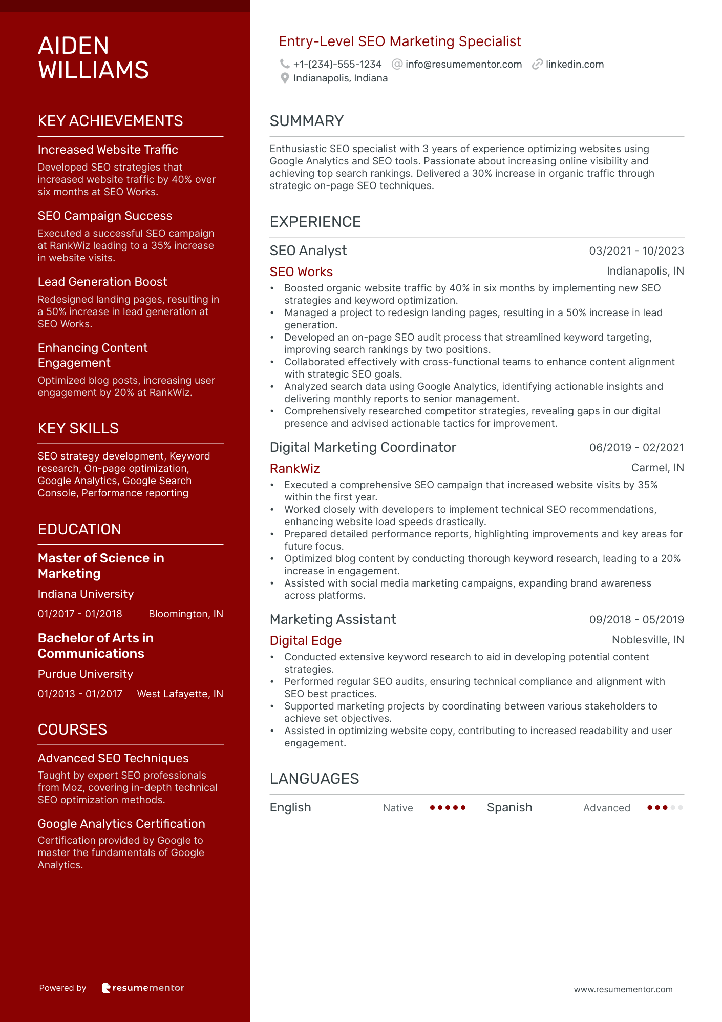 Entry Level SEO Marketing Specialist