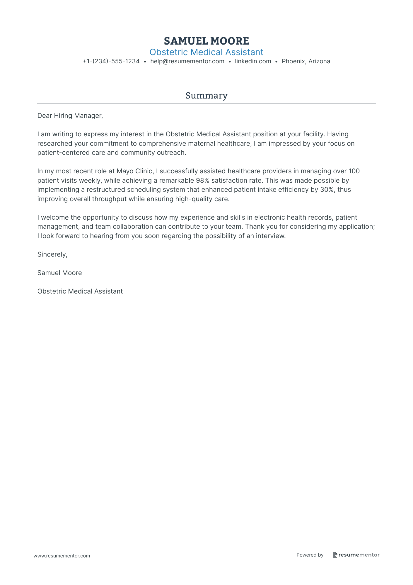 Obstetric Medical Assistant