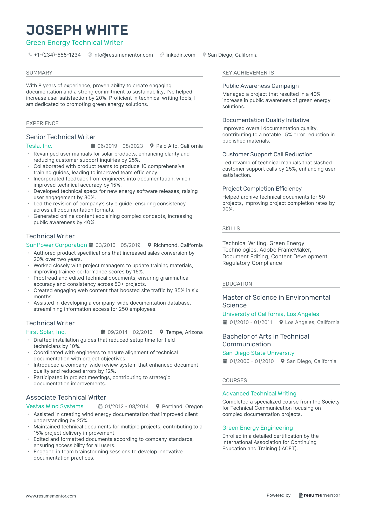 Green Energy Technical Writer