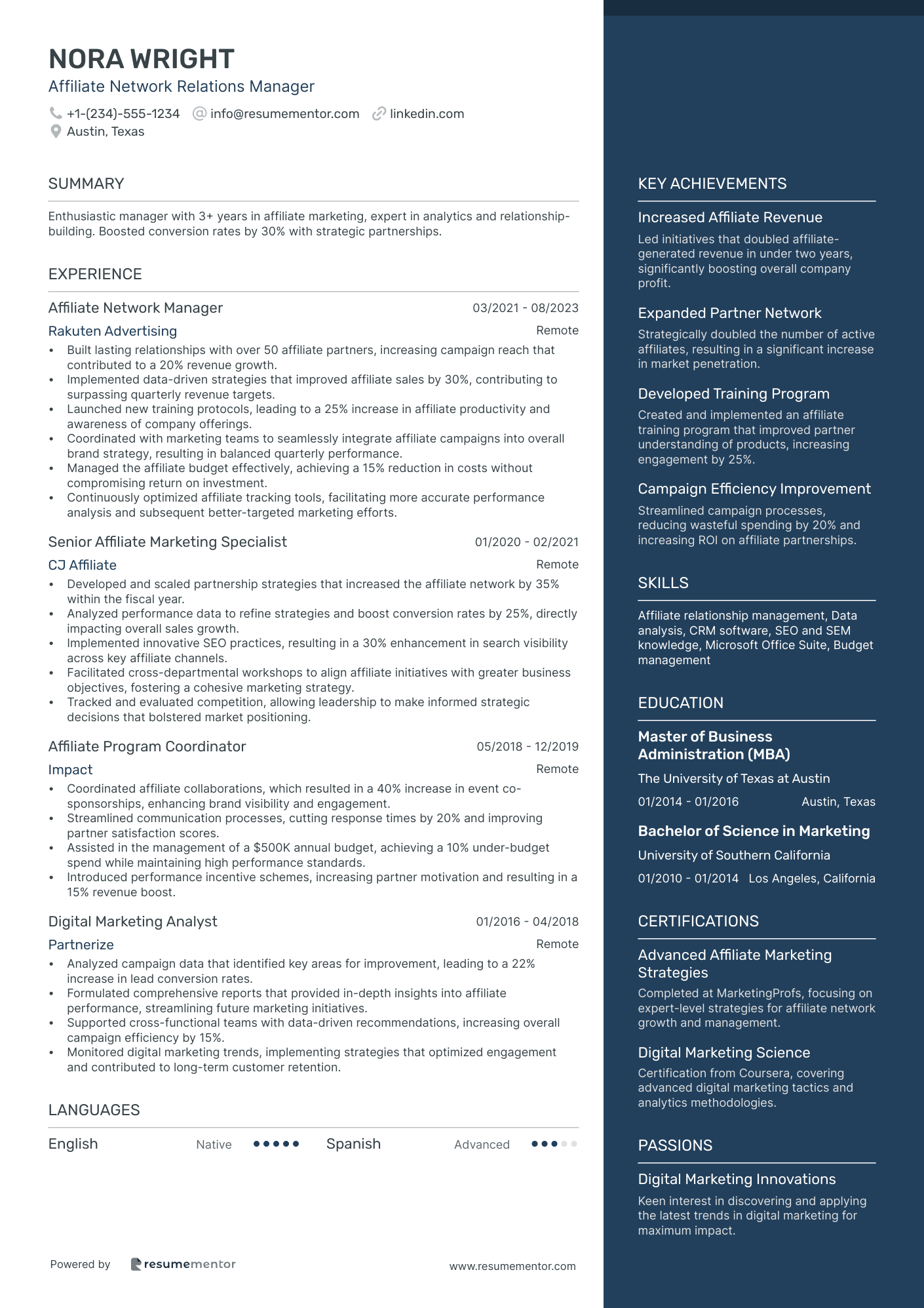 Affiliate Network Relations Manager
