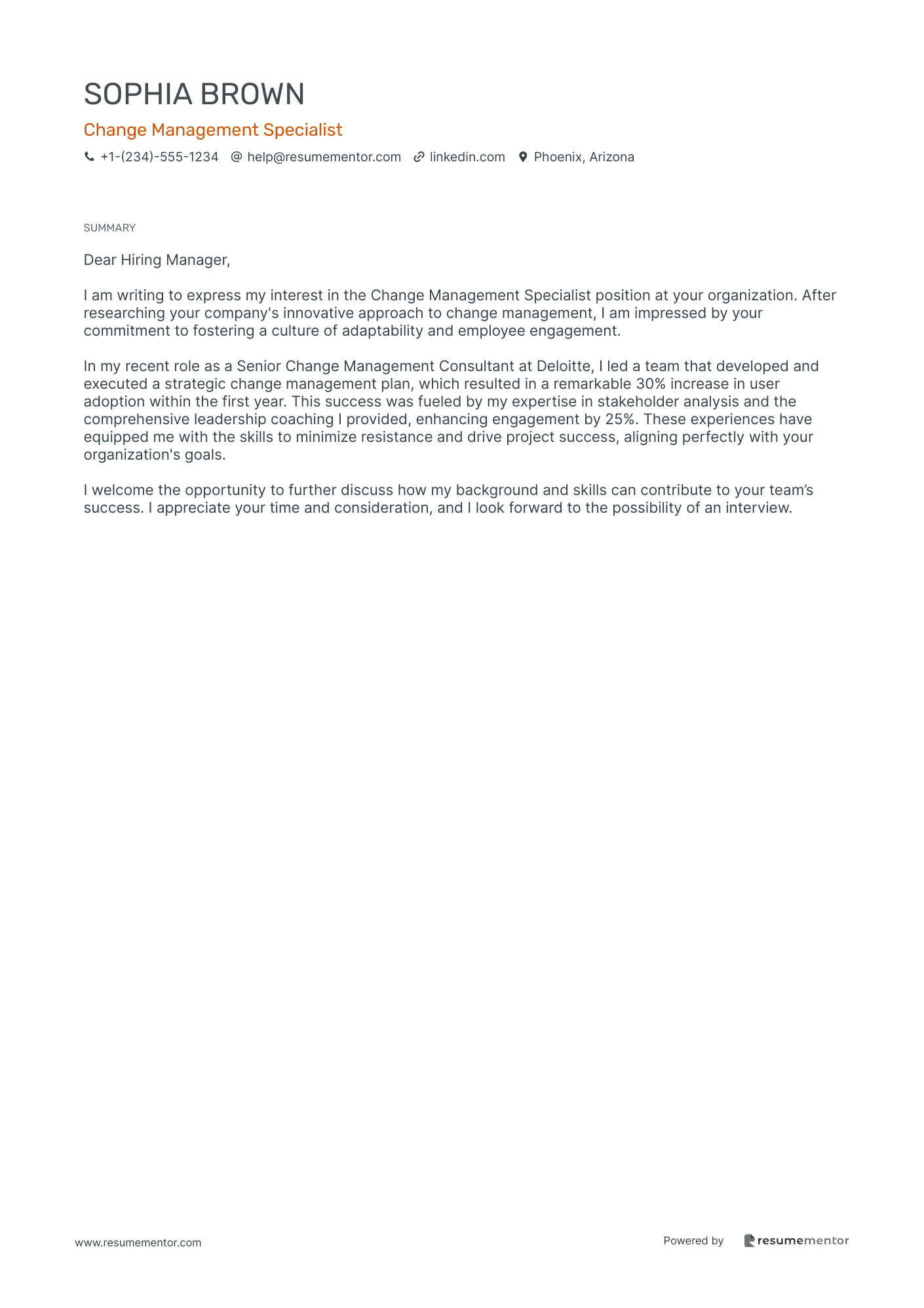 Change Management Specialist