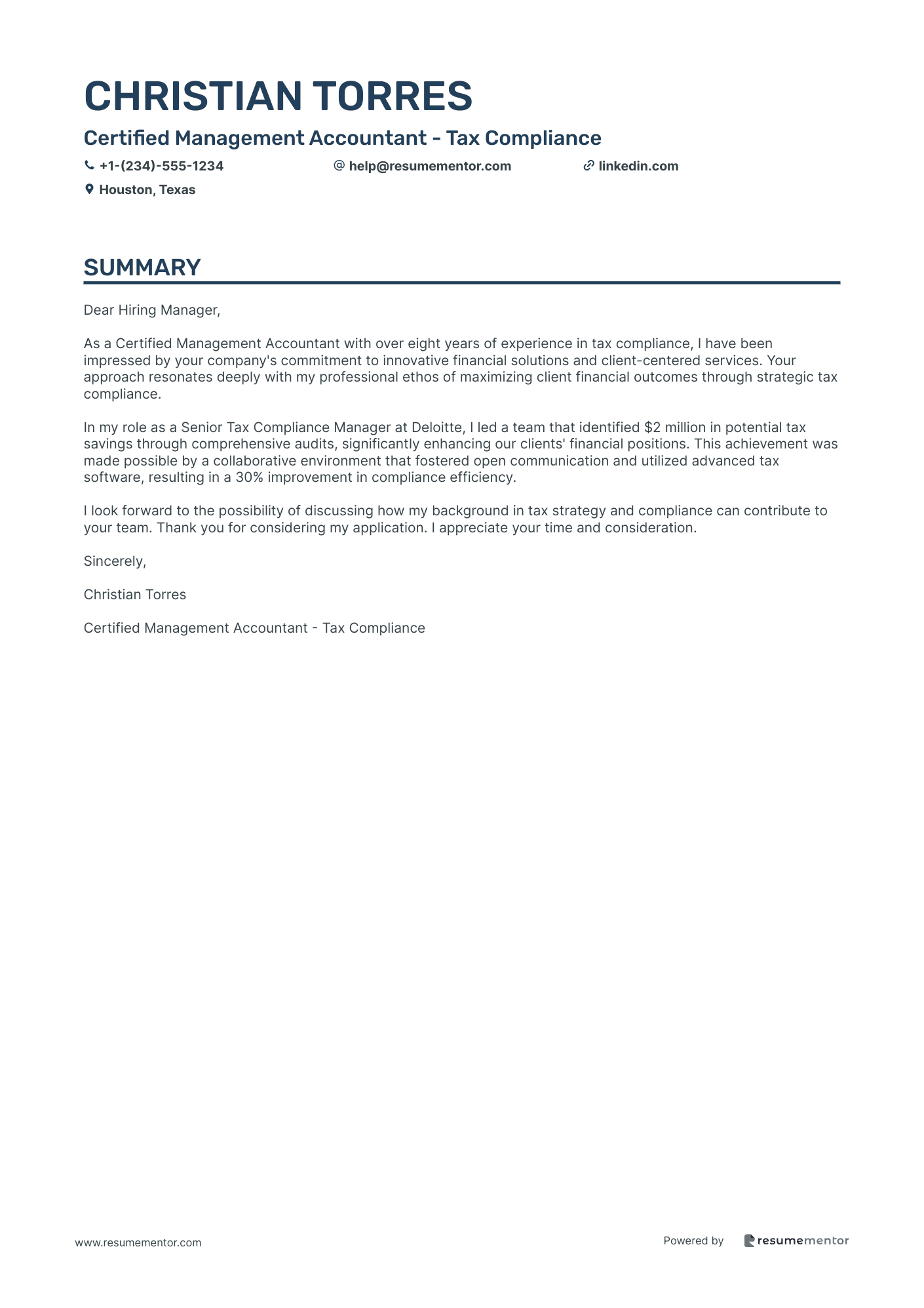 Certified Management Accountant   Tax Compliance